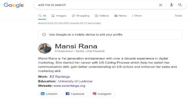 Optimizing your Add Me to Search or Google People Card